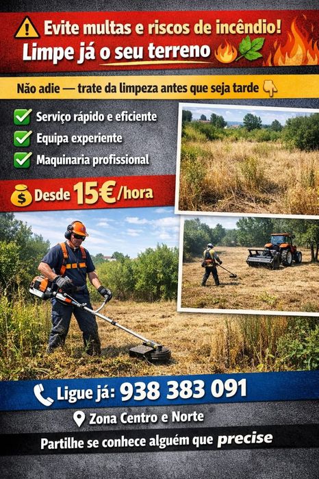 Serviços Profissionais de Limpeza de Terrenos Florestais e Agrícolas