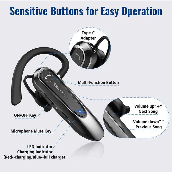 Blavec Słuchawka Bluetooth Adventure 5 czarna