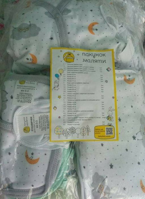 Одяг з пакунку малюка