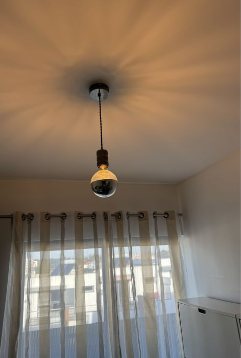 Candeeiro suspenso vintage latão com lâmpada