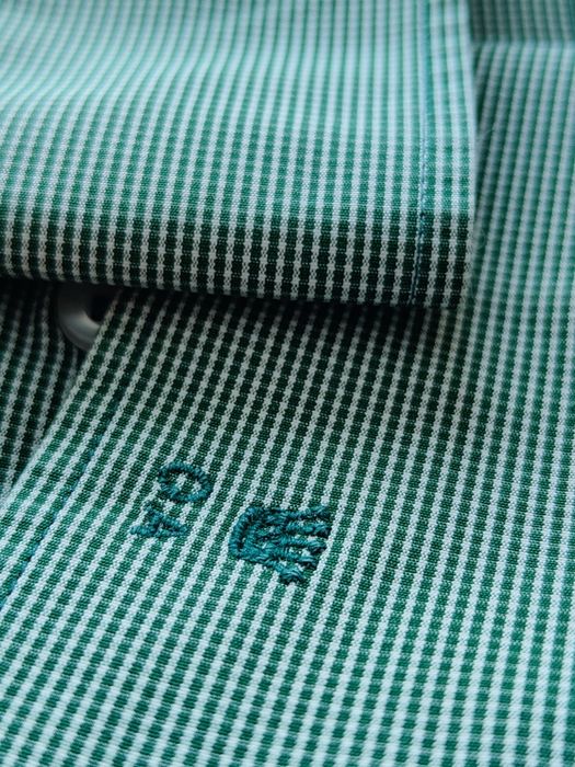 DUŻA (3XL), nowa wizytowa zielona w kratkę męska koszula Campe & Ohff