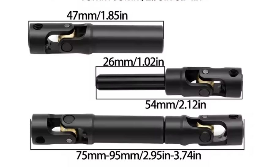 75-95mm stalowy wał napędowy do modelu rc TRAXXAS AXIAL TAMIYA AMEWI