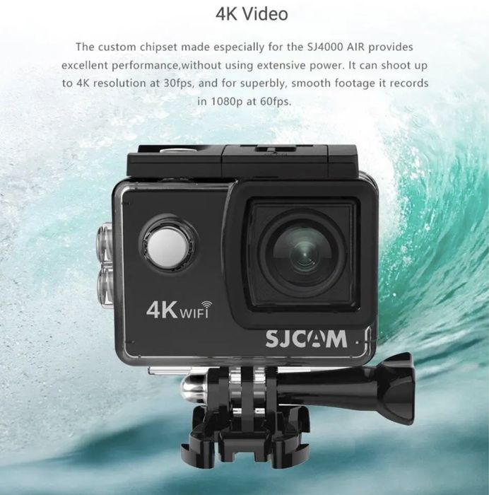 Екшн-камера SJCAM SJ4000 AIR silver 4K-30FPS з водонепроникним кейсом