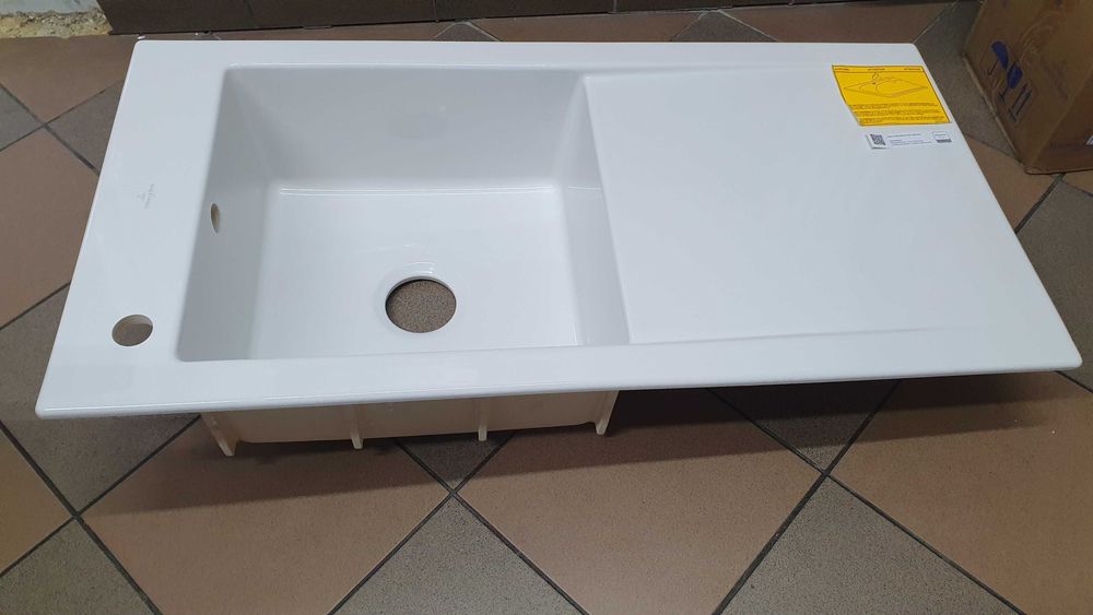 Zlew kuchenny  Villeroy & Boch Timeline 60 w kolorze białym alpejskim, wysoki połysk