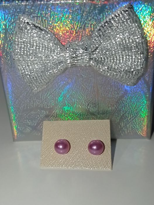 Nowe kolczyki kulki różowe ze stali nierdzewnej wkrętki