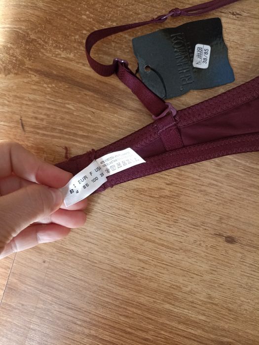 Biustonosz 80B push up bordowy