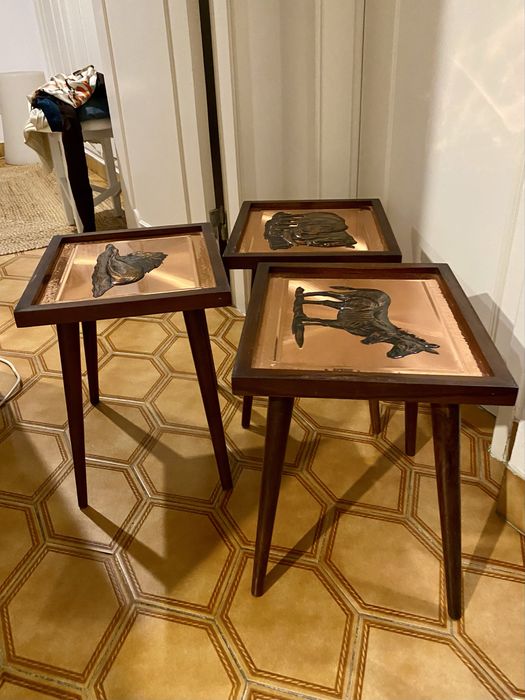 Mesinhas de apoio com tampo de Cobre