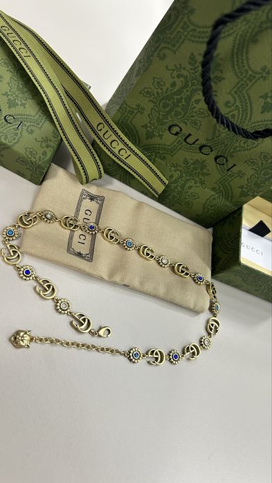 Piekny choker naszyjnik Gucci kwiatki bransoletka