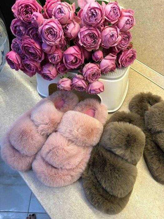 Пухнасті м'якенькі та тепленькі сірі домашні тапулі NЕХТ розмір 41-42