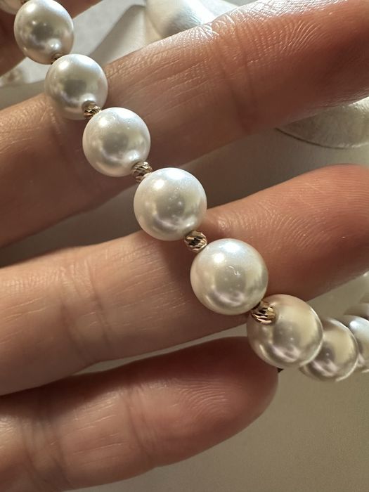 Кольє з перламутром 45 см та вставками золота585 проби(2.17)