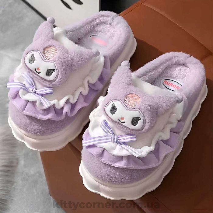 Тапочки домашні жіночі теплі капці kuromi куромі hello kitty 36-41
