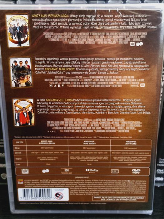 Kingsman 1-3 kolekcja DVD nowe, folia
