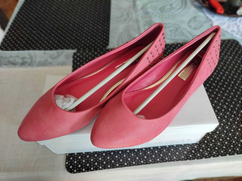 Baleriny, różowe, nowe, 36,5