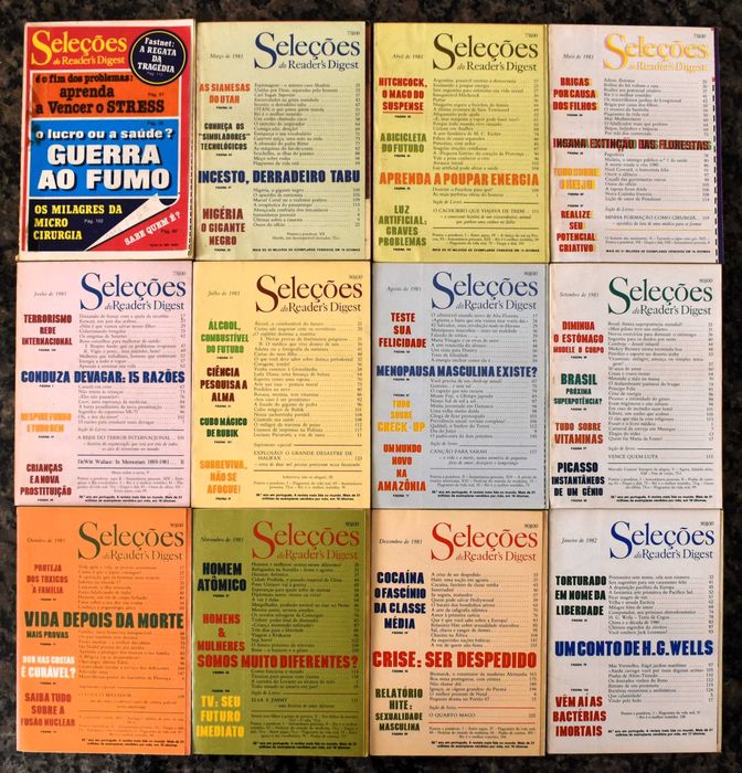 Antigas revistas Selecções do Reader’s Digest (década de 1980)