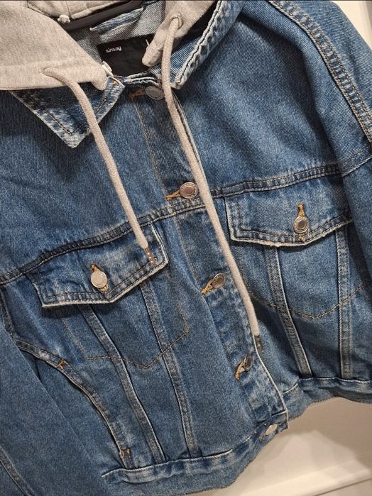 Dżinsówka 100% bawełna L z kapturem