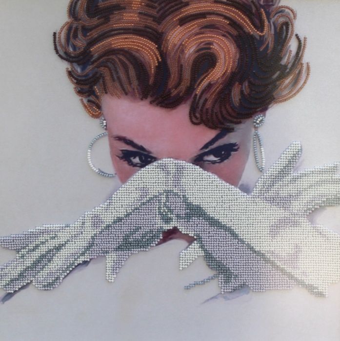 Картина бісером "Мисливиця"