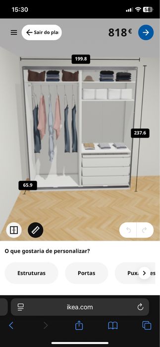 Armário IKEA 200x238x66