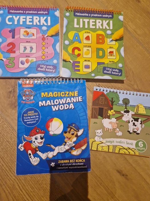 Malowanki wodne cyferki ,literki, psi patrol i farma