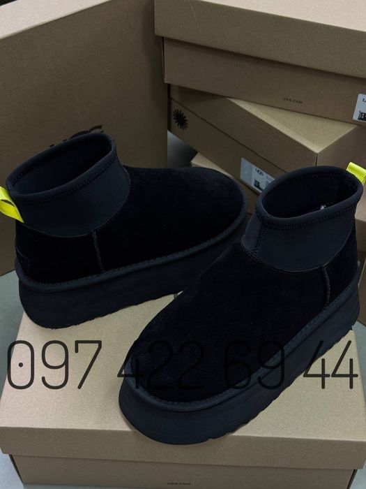 Уггі UGG Classic Mini Dipper Black Жіночі Угги UGG Classic Mini Dipper