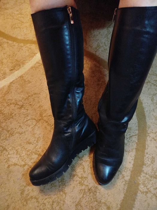 Сапоги шкіряні зимові