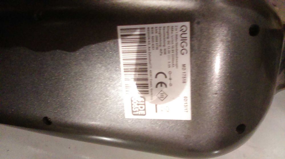odkurzacz pionowy quigg słaby akumlator MD 17518