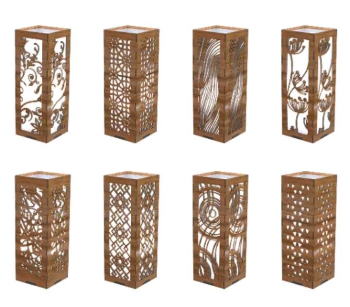 200 ficheiros vectoriais de candeeiros em 3d máquinas corte ou laser