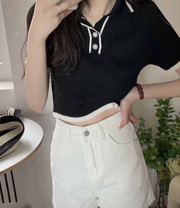 Кофтинка поло в рубчик