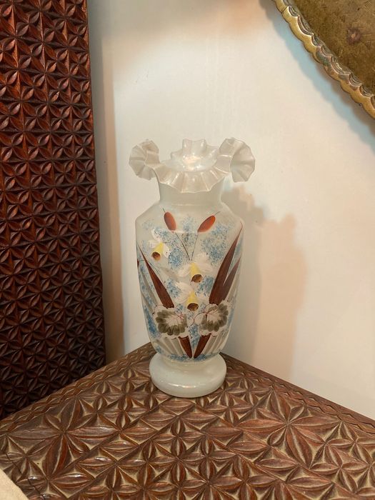 Jarra Vidro Opalino Séc XIX 24 cm