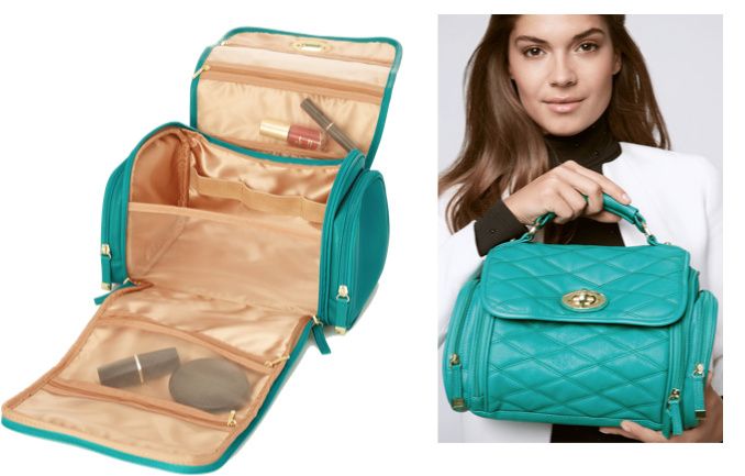 Nécessaire Interior Dourado Luxo com Compartimentos (Novo e Selado)