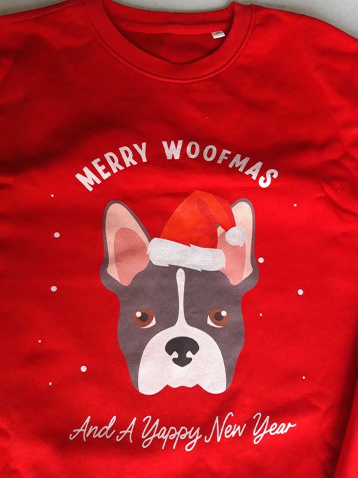 Світшот новорічний різдвяний для чоловіків з собакою розмір XL
