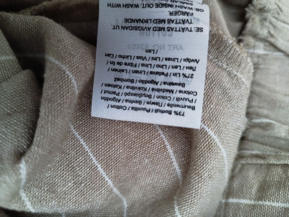 Spodnie premium z lnem paseczki XS-S
