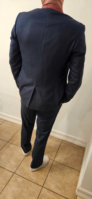 Ted Baker London roz. M 32R granatowy garnitur o kroju slim-fit