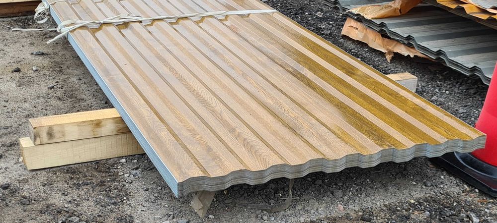 Drewnopodobna BLACHA trapez niski ZLOTY DĄB, CIEMNY DĄB, GRAFIT