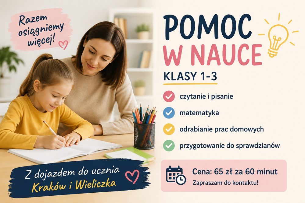 Korepetycje Pomoc w nauce Wczesnoszkolna klasy 1 -3