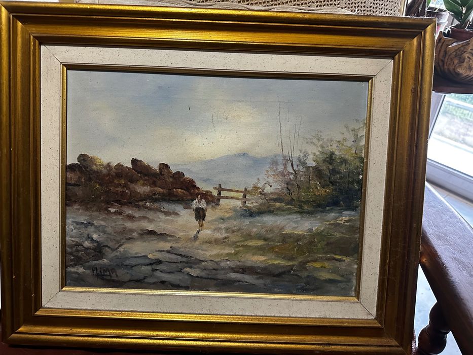 Pintura impressionista a óleo assinada