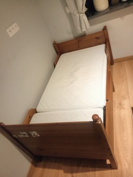 Łóżko rozsuwane regulowane ikea brazowe