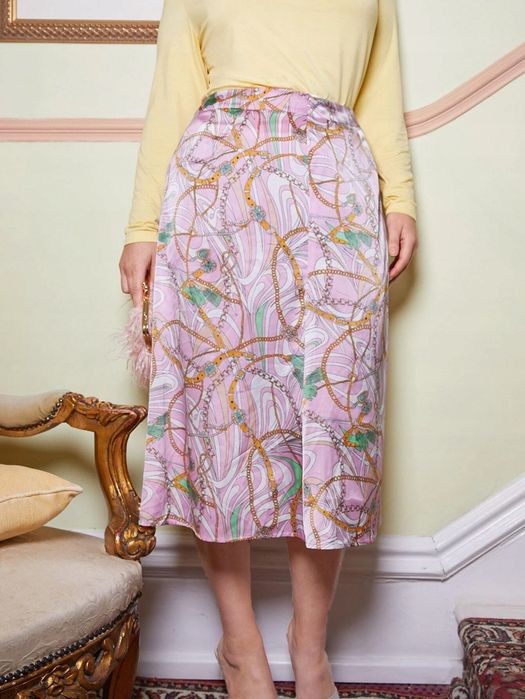 Spódnica Elegancka Midi Wzorzysta 3Xl 46