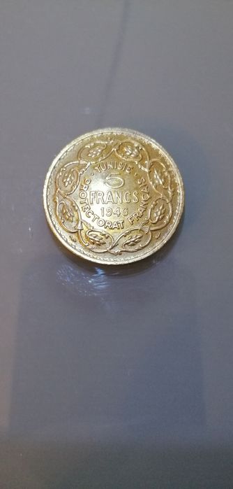 Moneta 5 francs Tunezja 1946