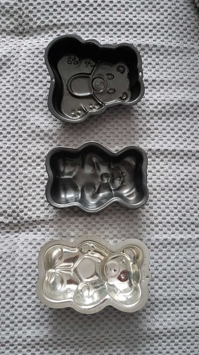 Małe aluminiowe blaszki do ciastek miś Patisse x 3 sztuki