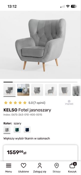 Granatowa sofa, szary fotel