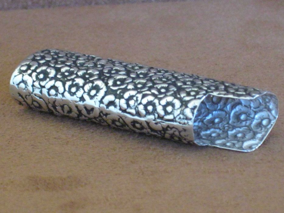 Capa de Isqueiro Prata Maciça de Lei 835`/.. C/Contraste