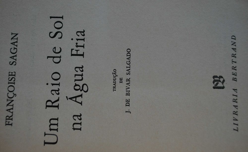 Um Raio de Sol na Água Fria de Françoise Sagan