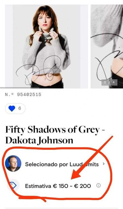 Autógrafo Emoldurado Com Certificado Dakota Johnson