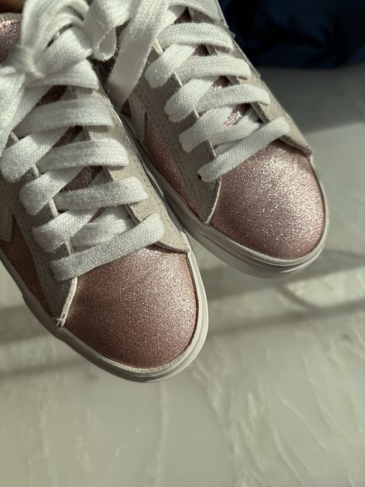 Buty Converse trampki różowe brokat 38,5 w stylu golden goose