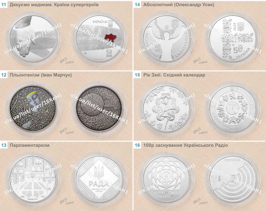 2024 річний набір ювілейних монет України НБУ (25 шт)