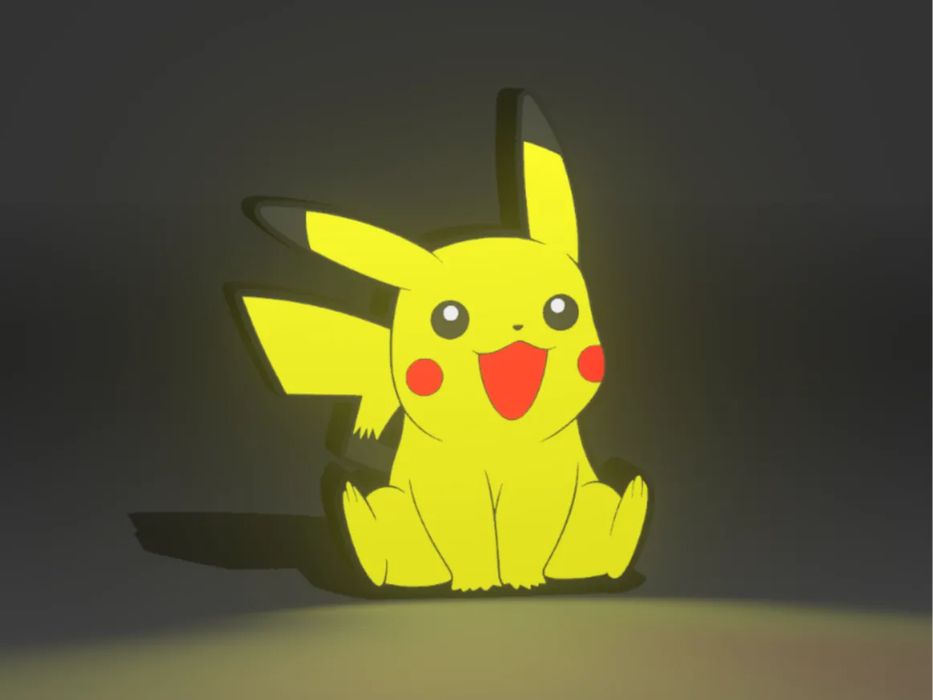 Caixa de Luz com Figura Pikachu