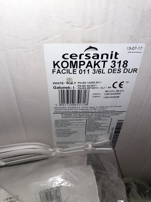 Cersanit Facile zestaw miska zawieszana, deska i umywalka