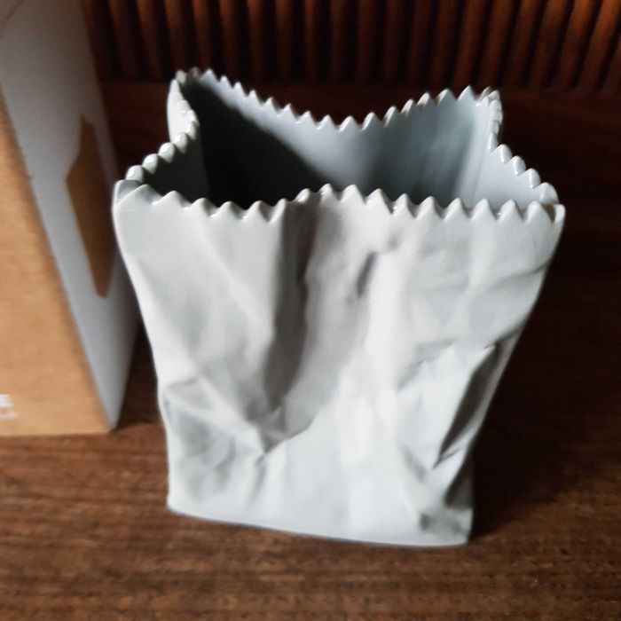 Wazon Papierowa torebka, firmy Rosenthal, 18 cm szary