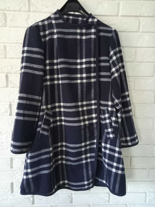 elegancki trencz w kratę-M-XL