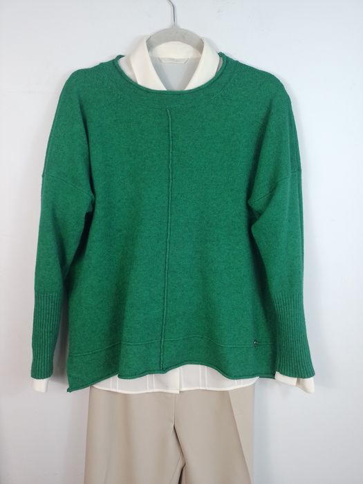 Zielony sweter  oversize miękki luźny wygodny 44 46